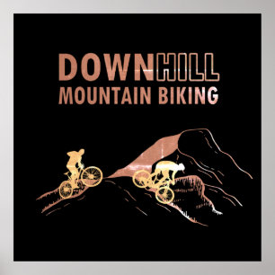 Poster Descida de bicicleta de montanha