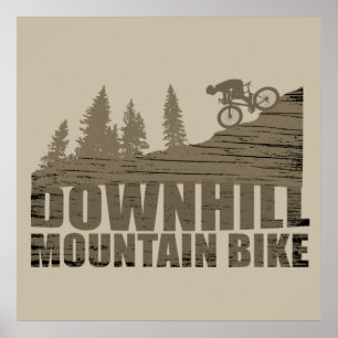 Poster Descida de bicicleta de montanha