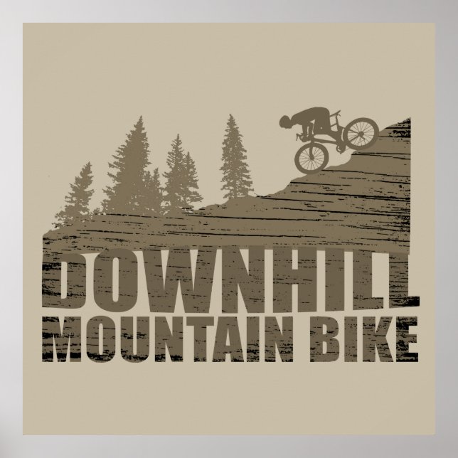 Poster Descida de bicicleta de montanha (Frente)