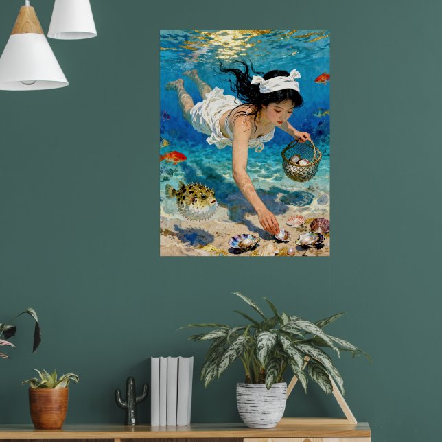 Poster "Descida de Mio" - Retrato Oceânico (Sala de Estar 1)