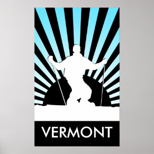 Póster descida ski vermont
