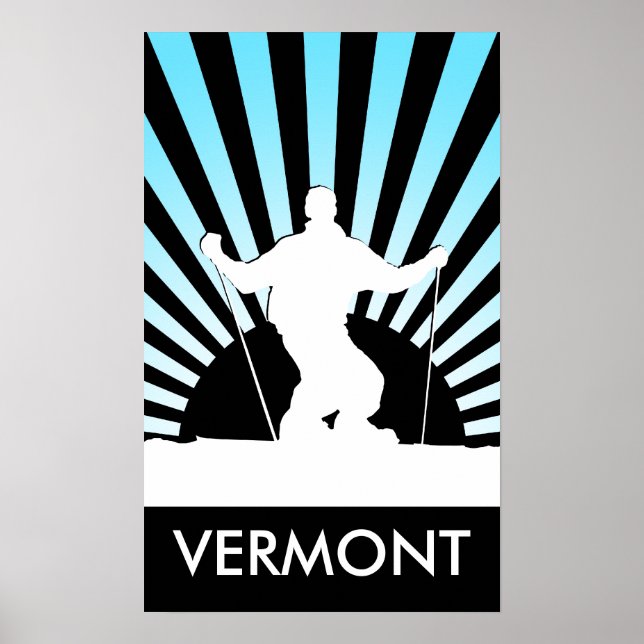 Póster descida ski vermont (Frente)