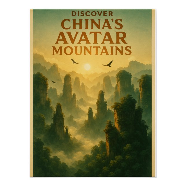 Póster Descubra as montanhas avatar da China (Frente)