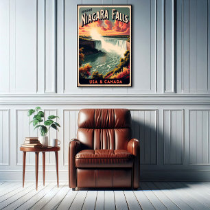 Poster Descubra o Niagara Cai na Viagens vintage de Poste