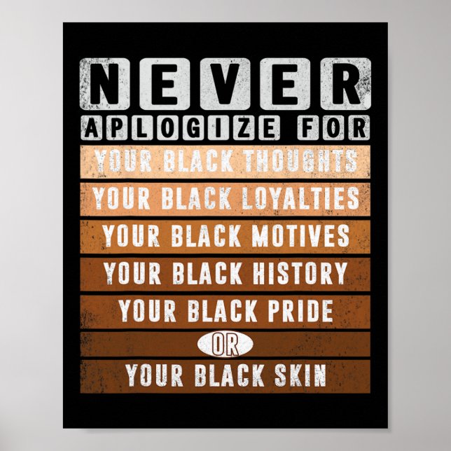 Poster Desculpar a História Negra Mês Blm Melanin Pride A (Frente)