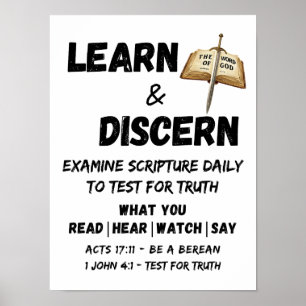 Poster Desculpas Berean Aprenda e Discerne Escritura da V