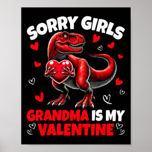 Poster Desculpe Meninas Vovó É Meu Dinossauro De Valentim