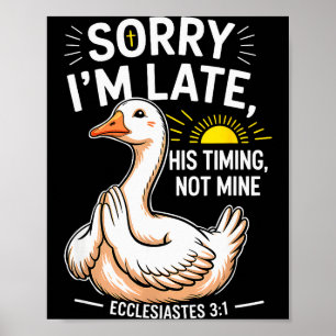 Poster Desculpe o Atraso O Tempo é Dele Não Meu Versículo