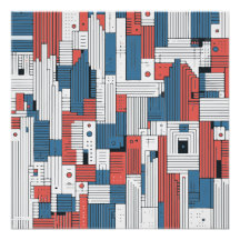 Desdecoração de Parede de Design Abstrato Vermelho