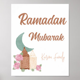 Poster Desdecoração de Ramadan Mubarak Nome de decoração
