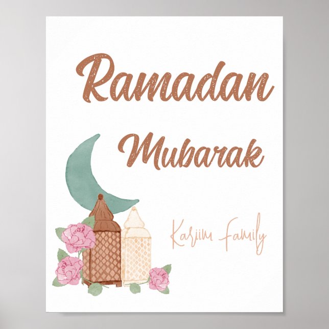 Poster Desdecoração de Ramadan Mubarak Nome de decoração  (Frente)