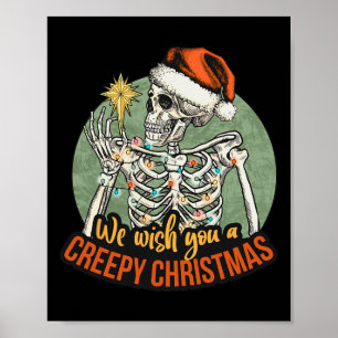 Poster Desejamos-Lhe Um Feliz Natal Pajama Funny Skelet