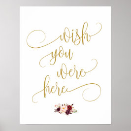 Poster desejamos que você estivesse aqui placa de mesa de