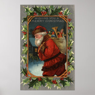 Póster Desejando lhe uma marcha alegre de ChristmasSanta