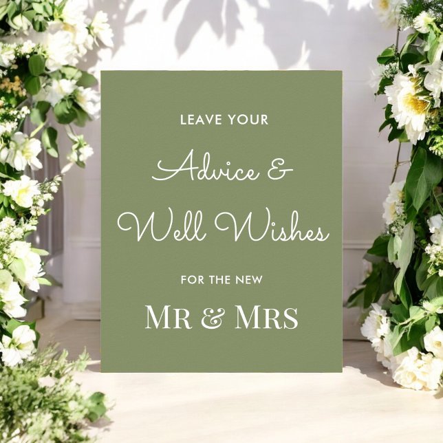 Poster Desejos de Casamento Conselhos Verde Sage  (Criador carregado)