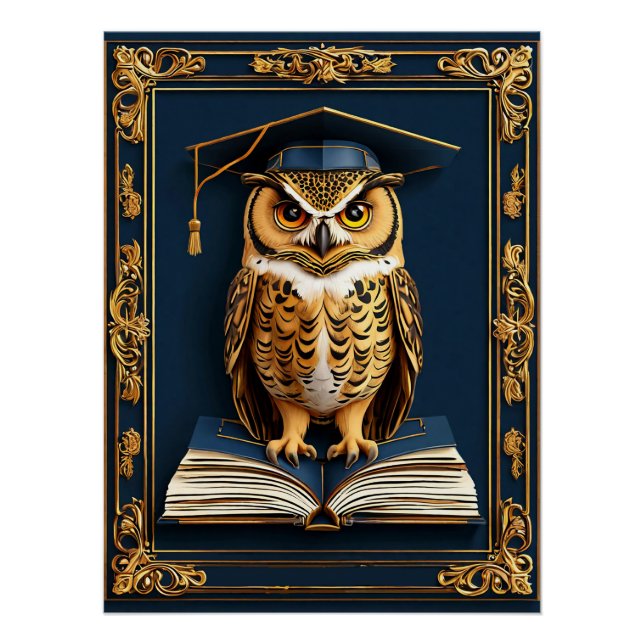 Póster Desejos de Formatura Coruja (Frente)
