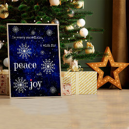 Poster Desejos de Natal Noite Estrelada Paz e Alegria Fer