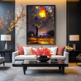 Poster Desejos na Lanterna Celeste Sonhos Expressivos