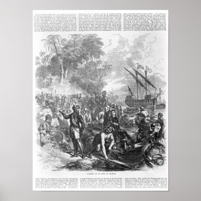 Poster Desembarque de De Soto na Flórida (Frente)
