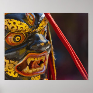 Póster Desempenho de dança mascarada no Festival Tshechu