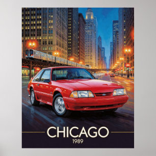 Poster Desempenho de Rua nos Oitenta em Chicago 1989 Illi