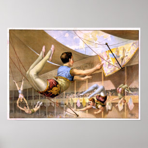 Póster Desempenho do circo do trapézio do homem do
