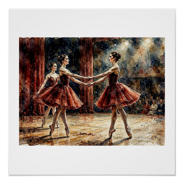 Póster Desempenho do Trio de Ballet,  (Frente)