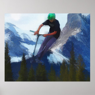 Poster Desempenho máximo - Patinete