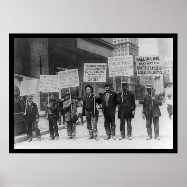Poster Desempregado Parada NYC 1909 (Frente)