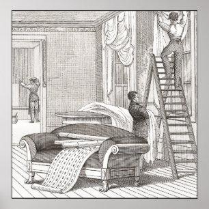 Póster Desenhando Cavalheiros Vintage Interior Decorator