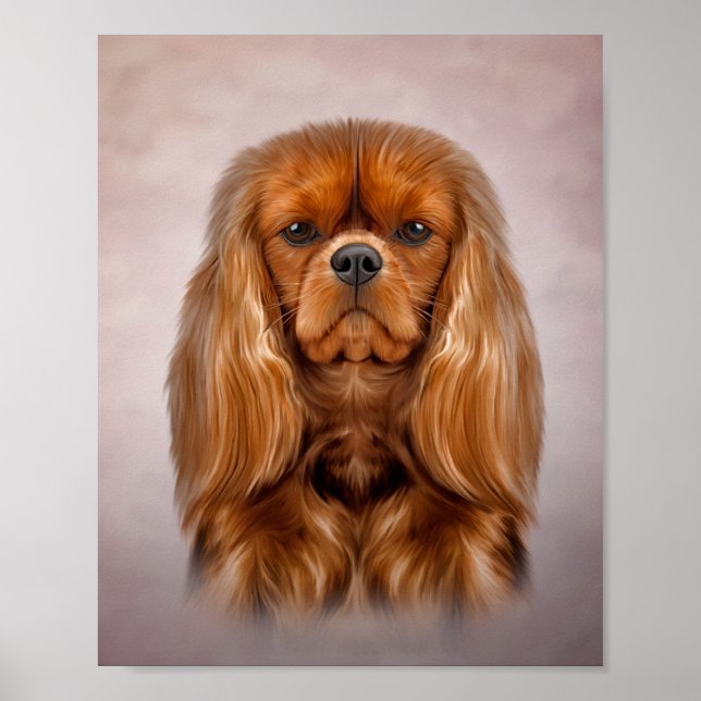 Poster Desenhando Cavalier King Charles Spaniel (Frente)