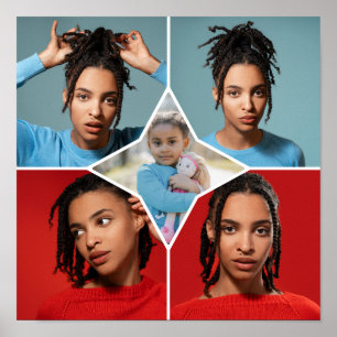Poster Desenhe Sua Própria Colagem de 5 Fotos