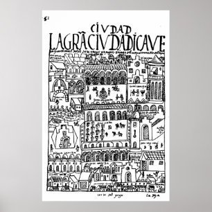 Poster Desenho 1616 de Cusco, Peru