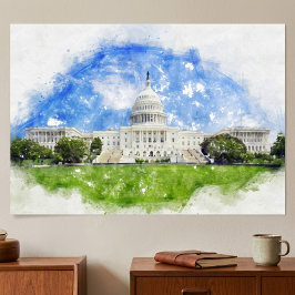 Poster Desenho a Pastel do Capitólio dos Estados Unidos