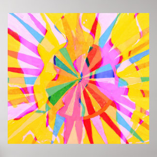 Poster Desenho abstrato criativo, fundo colorido.
