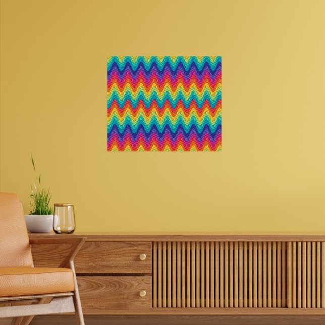 Poster Desenho abstrato em cores de arco-íris (Sala de Estar 2)