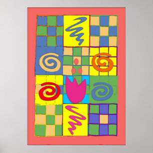 Póster Desenho Abstrato em Quadrados