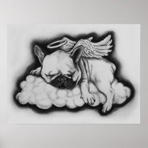 Poster - Desenho "agradável" do anjo do buldogue francê