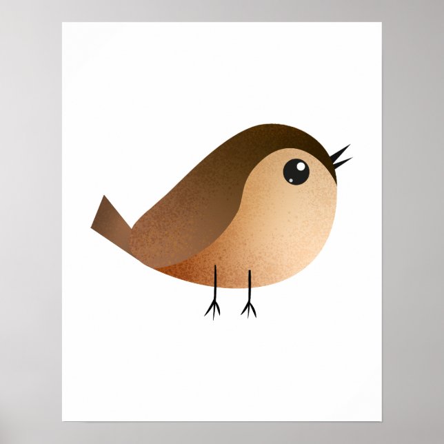 Poster Desenho animado de passarinho fofo (Frente)