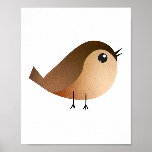 Poster Desenho animado de passarinho fofo (Frente)