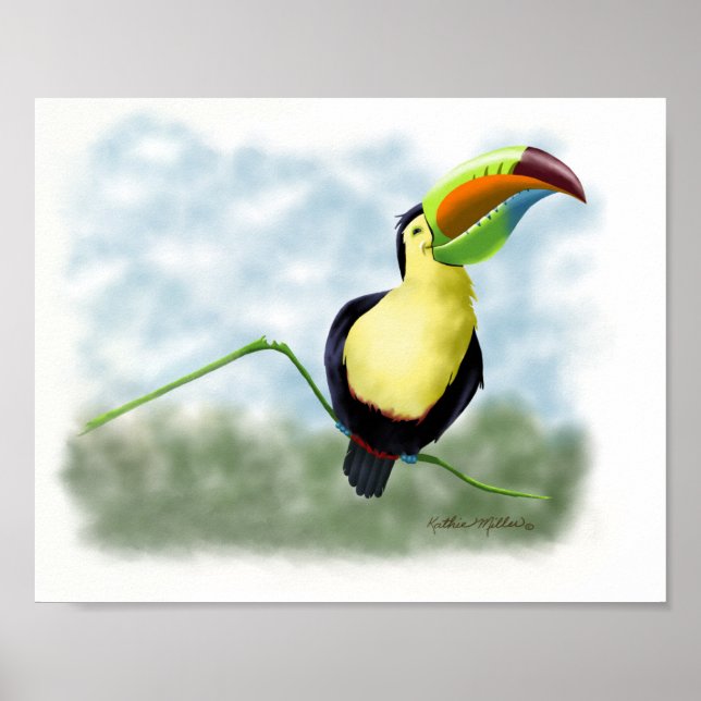 Poster Desenho Animado de Tucano Feliz (Frente)
