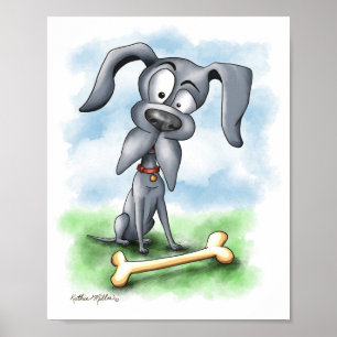 Poster Desenho Animado de um Grande Dinamarquês Excêntric