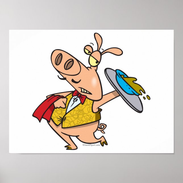 Póster desenho animado para garçonete (Frente)