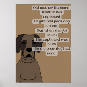 Poster desenho animado velha mãe Hubbard berçário rima