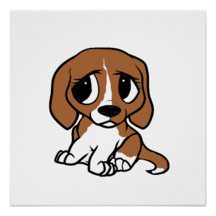 Póster desenho animado vermelho branco