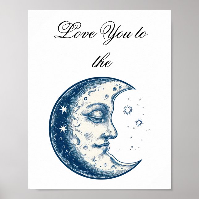 Poster Desenho antigo da lua (Frente)