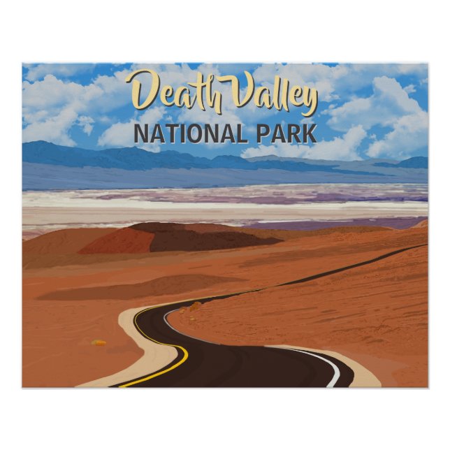 Póster Desenho Antigo de Death Valley (Frente)