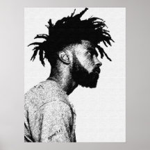 Desenho Artístico de Caneta de Homem Afro-American