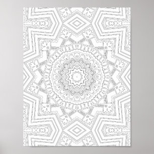 Poster Desenho Artístico de Página para Colorir com Geome