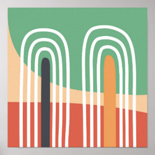 Poster Desenho artístico do arco-íris, arte boho